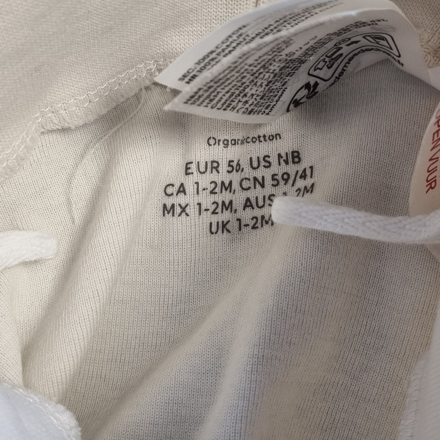 Hvit babybukse - 56