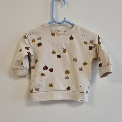 Beige genser med eplemønster - 62