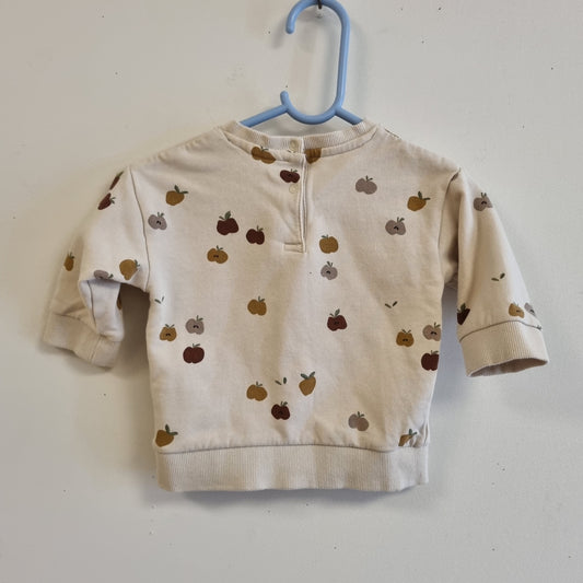 Beige genser med eplemønster - 62