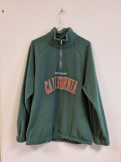 Grønn fleecegenser med California-trykk - S