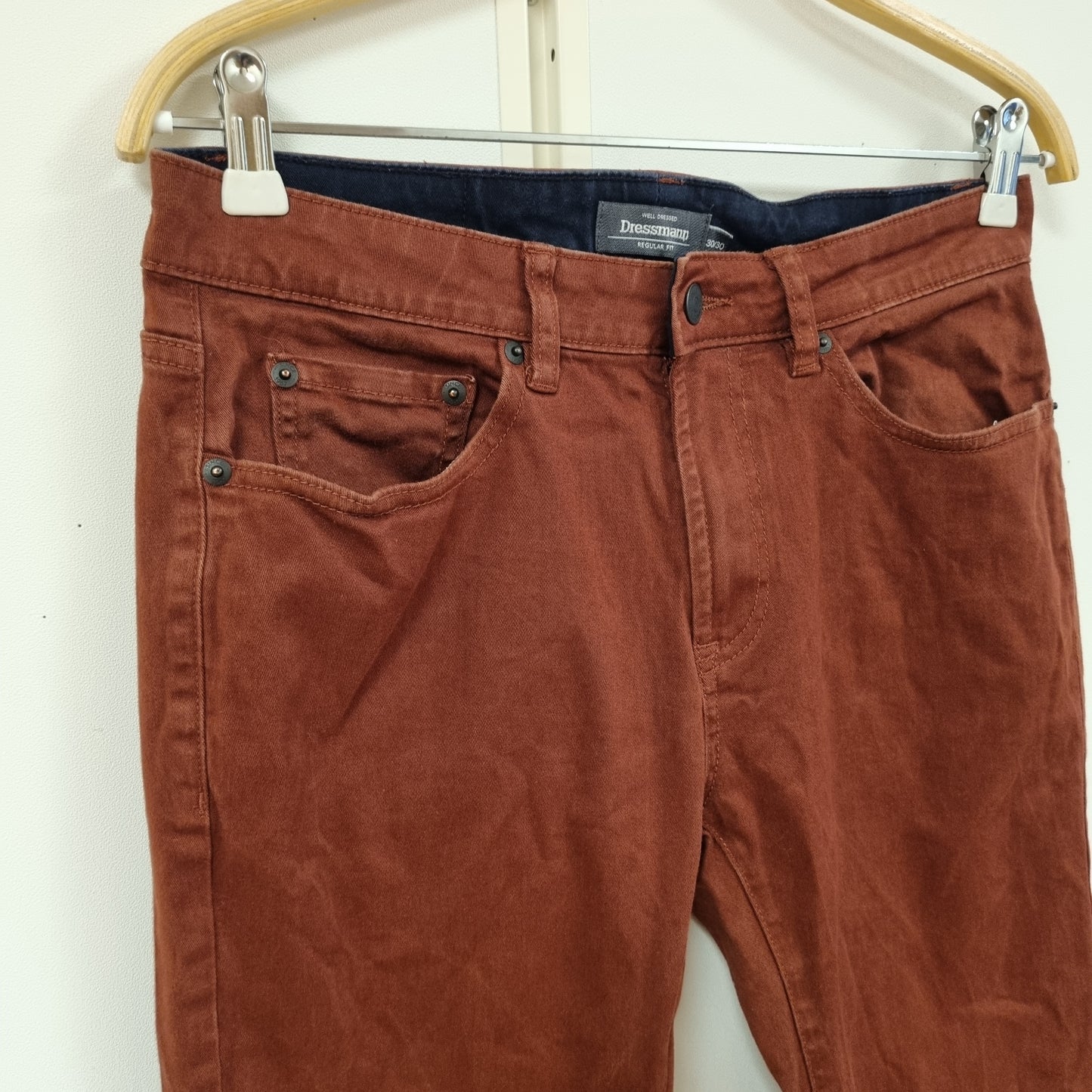Rustbrun bukse med regular fit - 30/30