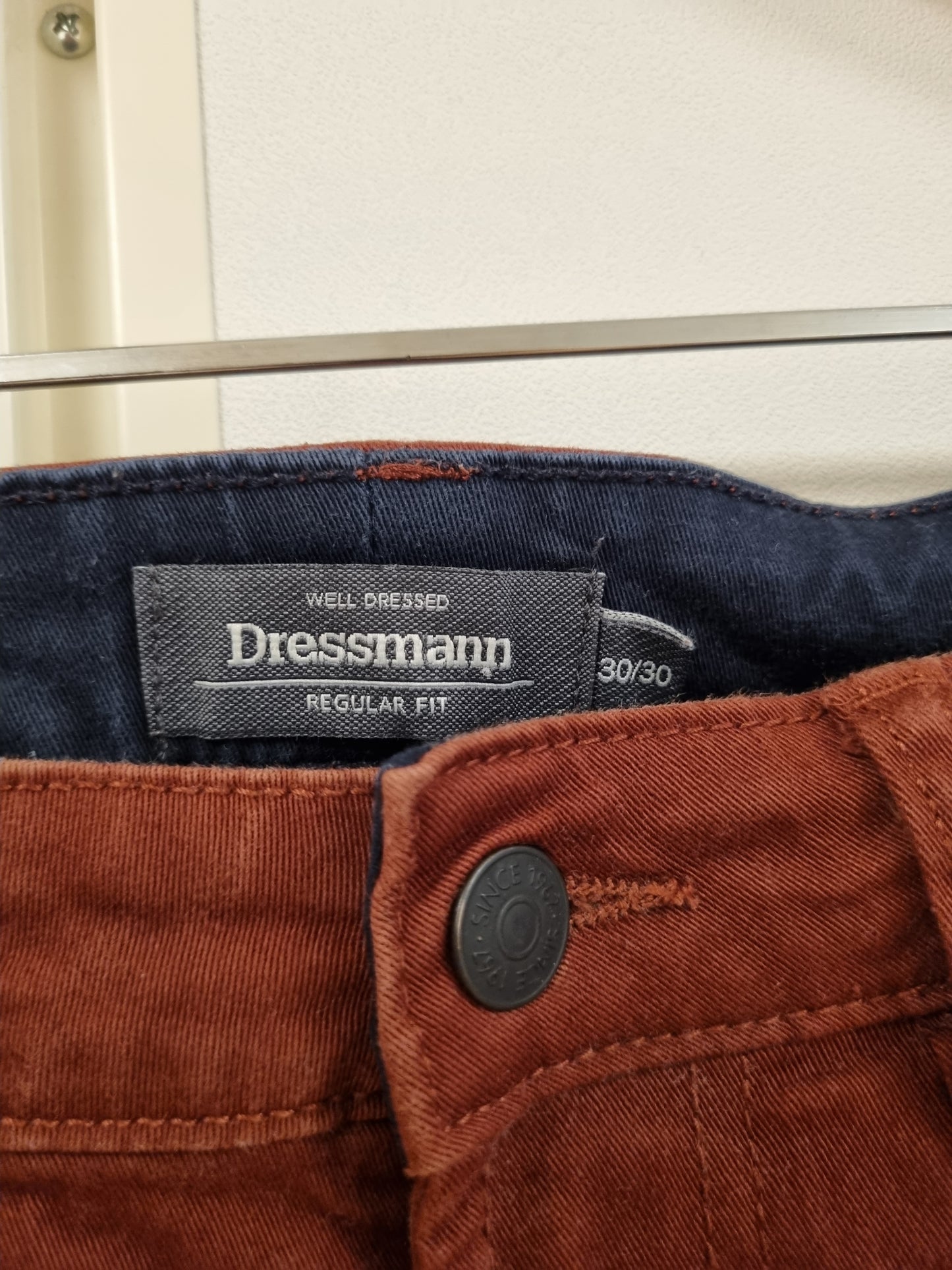 Rustbrun bukse med regular fit - 30/30