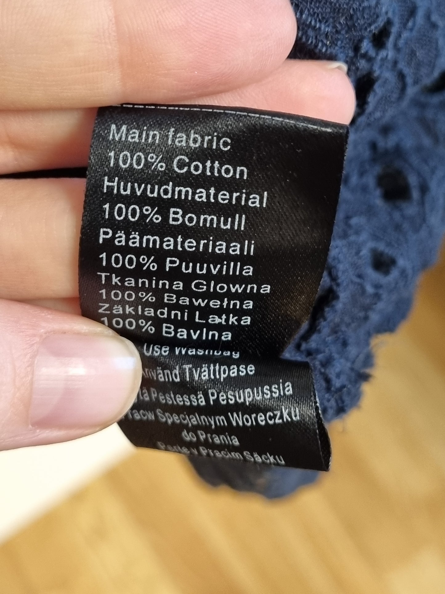 Mørkeblå tunika i bomull med broderi - 44/46
