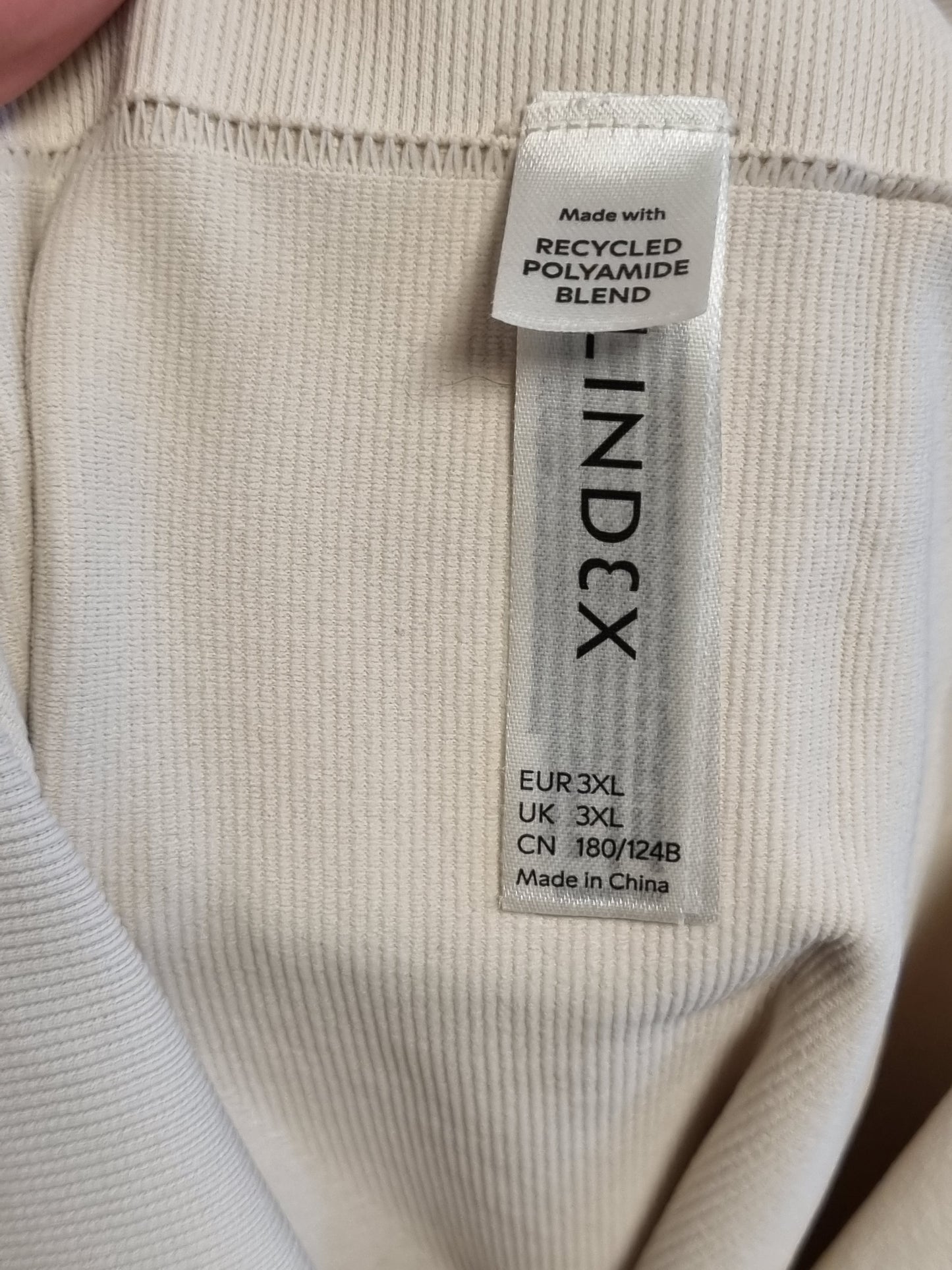 Kremhvit treningstights - 3XL