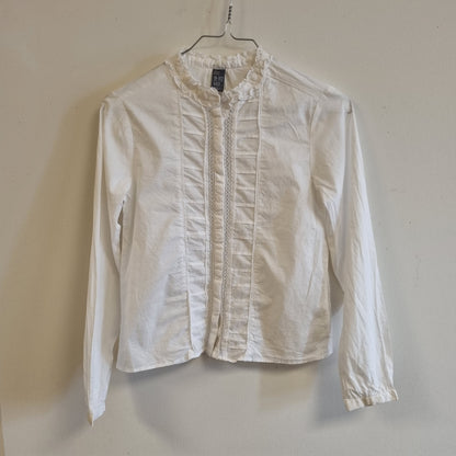 Hvit Zara-bluse med blonder - 140
