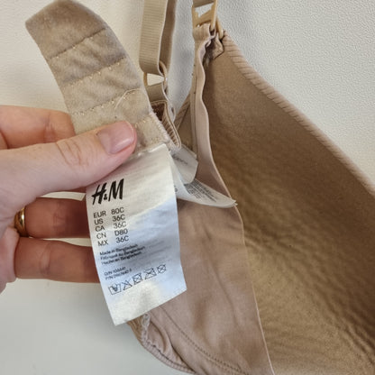Beige ribbet amme-BH - 80C