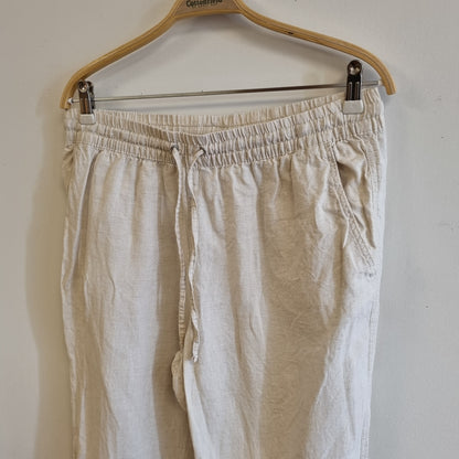 Beige bukse i 100 % lin – M