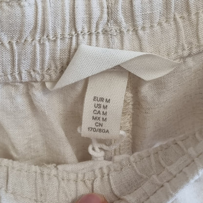 Beige bukse i 100 % lin – M