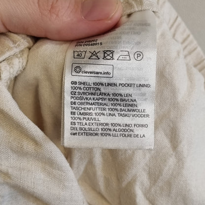 Beige bukse i 100 % lin – M
