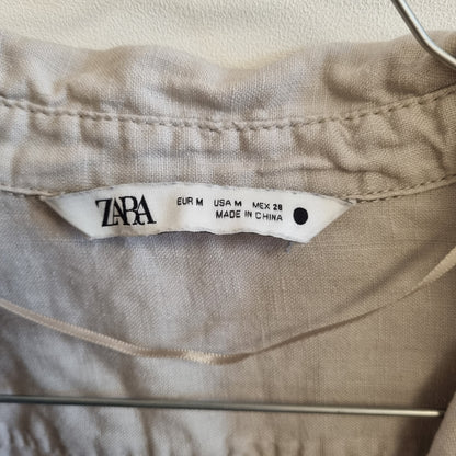 Lys grå linskjorte / Zara – M