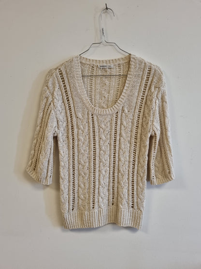 Beige kabelstrikket genser / Mango Suit – ca. S