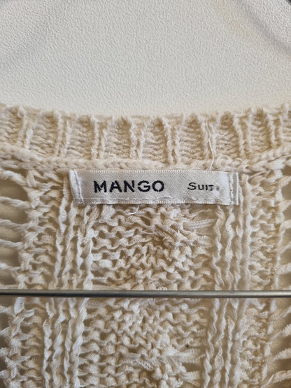 Beige kabelstrikket genser / Mango Suit – ca. S