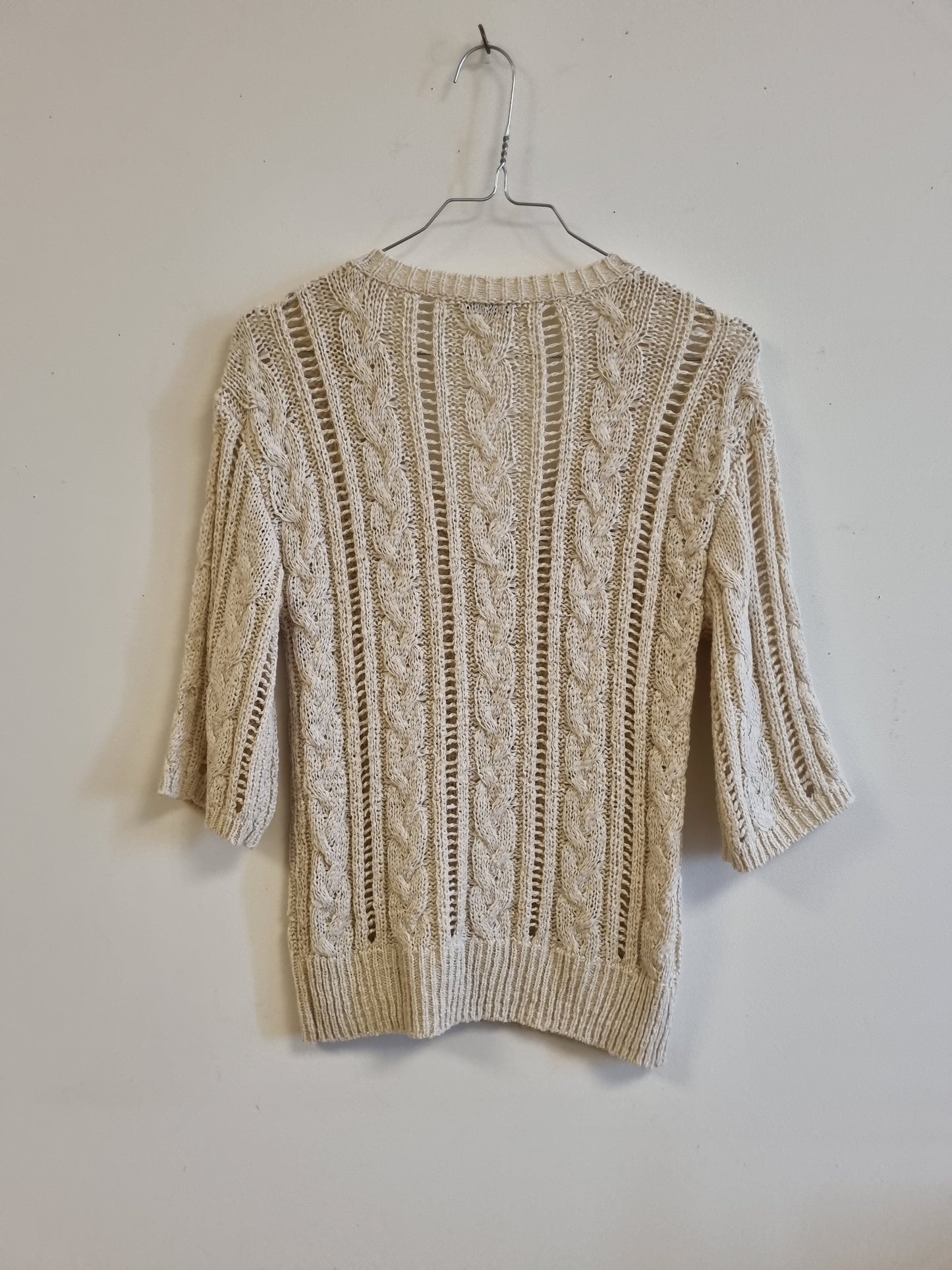 Beige kabelstrikket genser / Mango Suit – ca. S