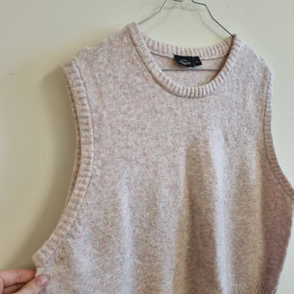 Lys rosa strikkevest – XL