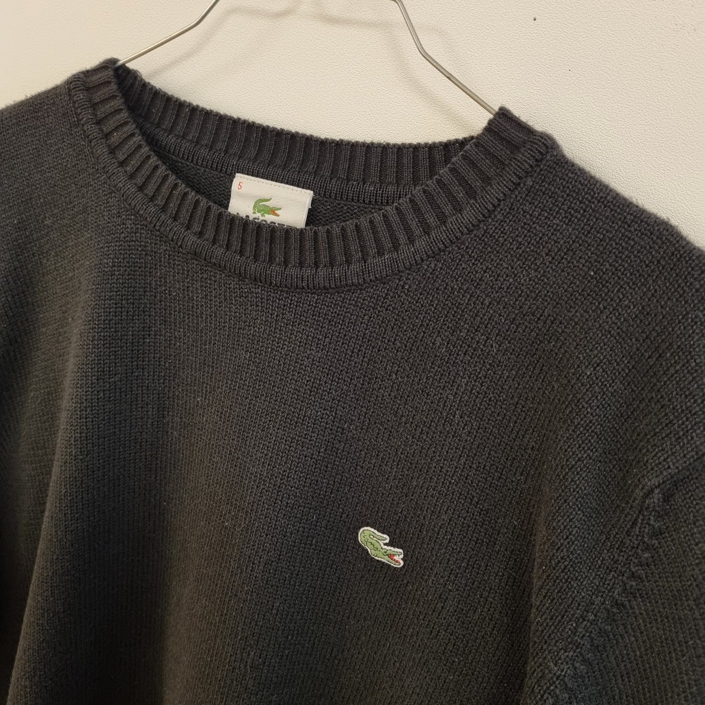 Vintage svart strikkegenser / Lacoste – L