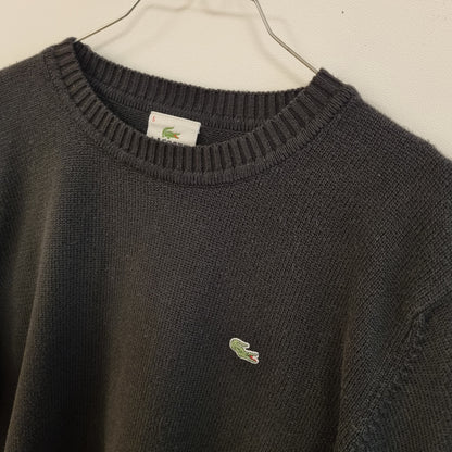 Vintage svart strikkegenser / Lacoste – L