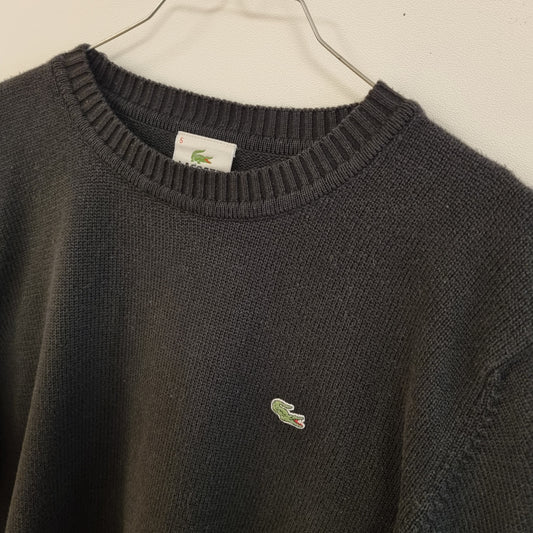 Vintage svart strikkegenser / Lacoste – L
