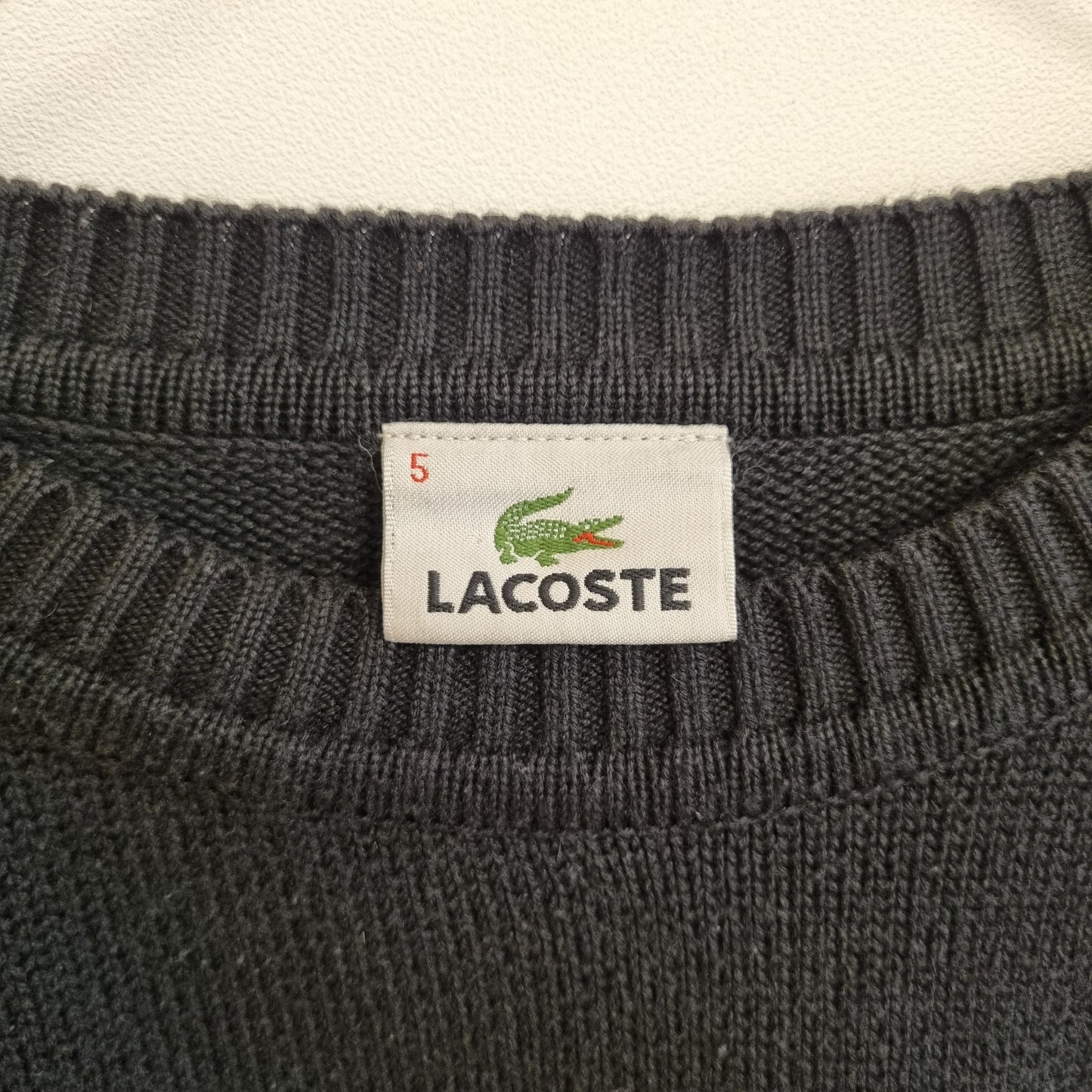 Vintage svart strikkegenser / Lacoste – L