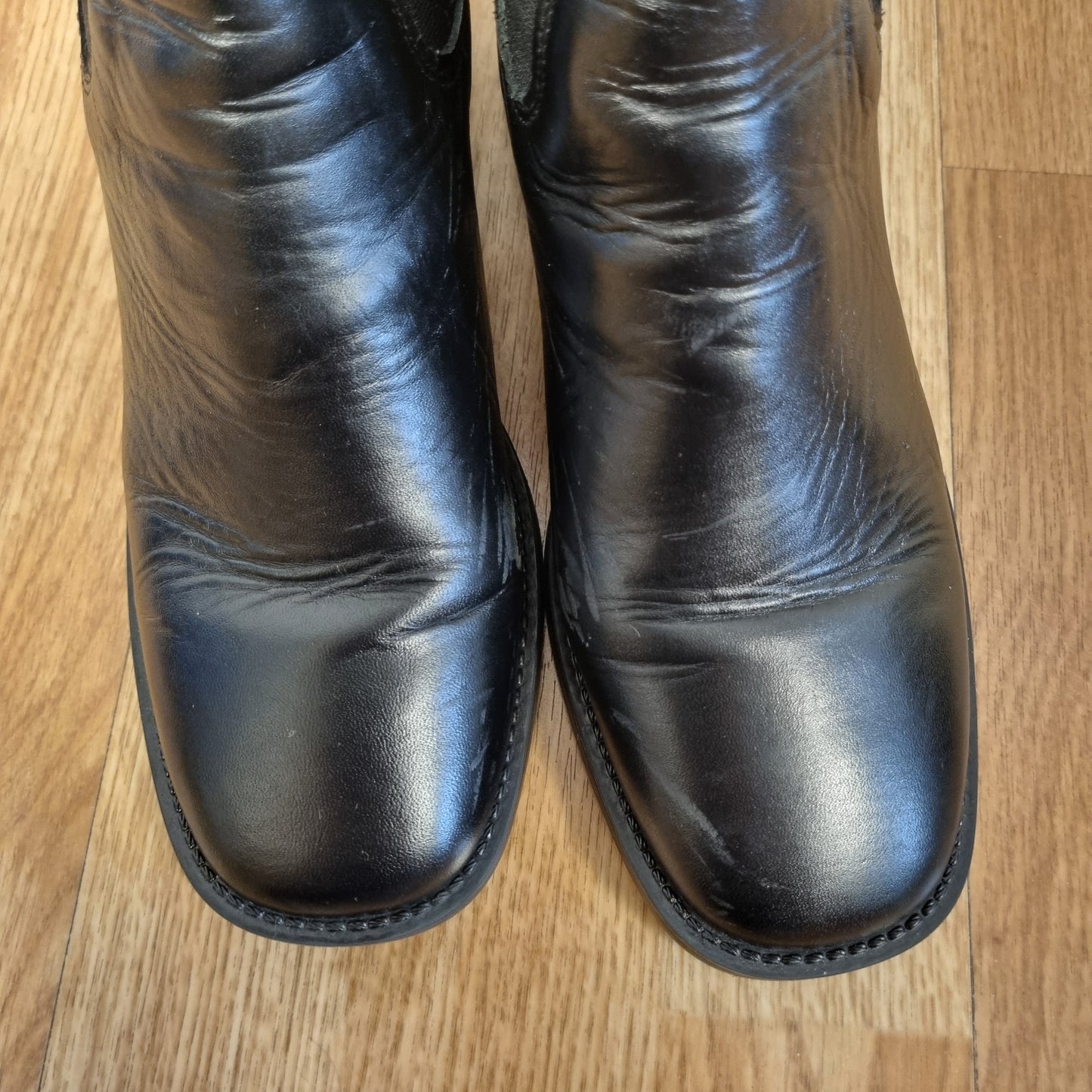 Svarte ankelboots i skinn – 40