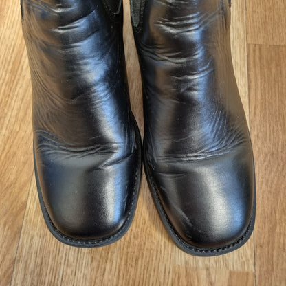 Svarte ankelboots i skinn – 40