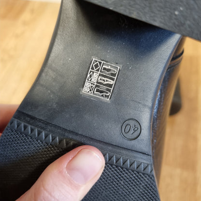 Svarte ankelboots i skinn – 40