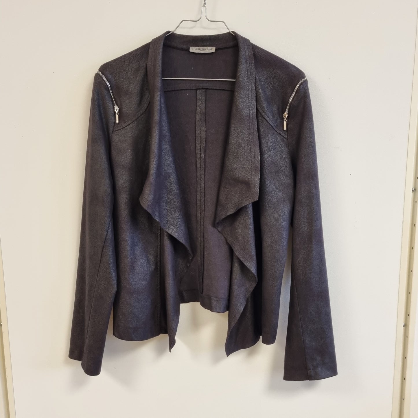 Vintage fransk jakke i skinnimitasjon - S/M