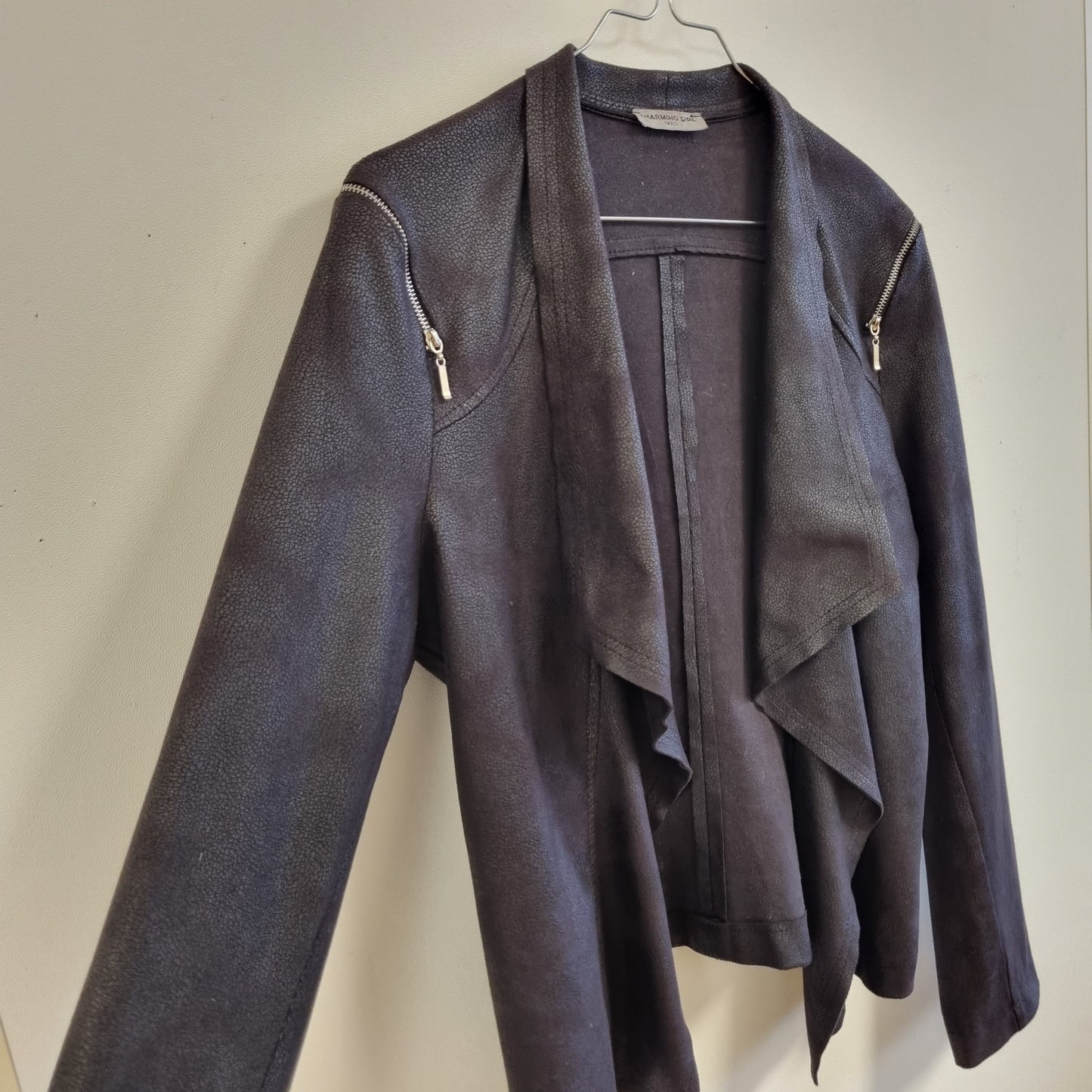 Vintage fransk jakke i skinnimitasjon - S/M