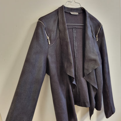 Vintage fransk jakke i skinnimitasjon - S/M