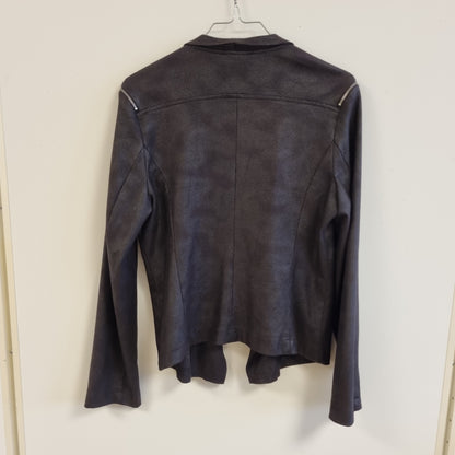 Vintage fransk jakke i skinnimitasjon - S/M
