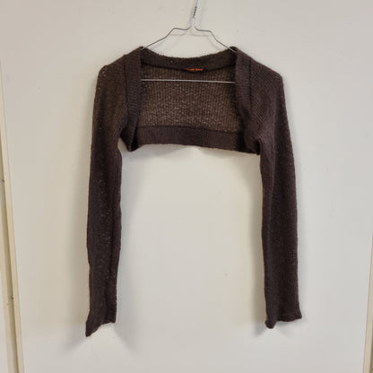 Y2K brun strikket bolero - One Size