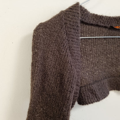 Y2K brun strikket bolero - One Size