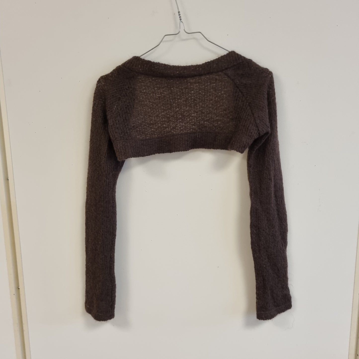 Y2K brun strikket bolero - One Size