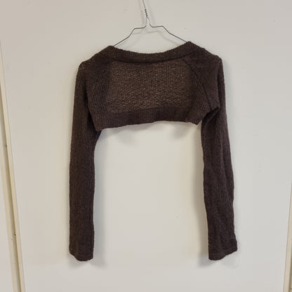 Y2K brun strikket bolero - One Size