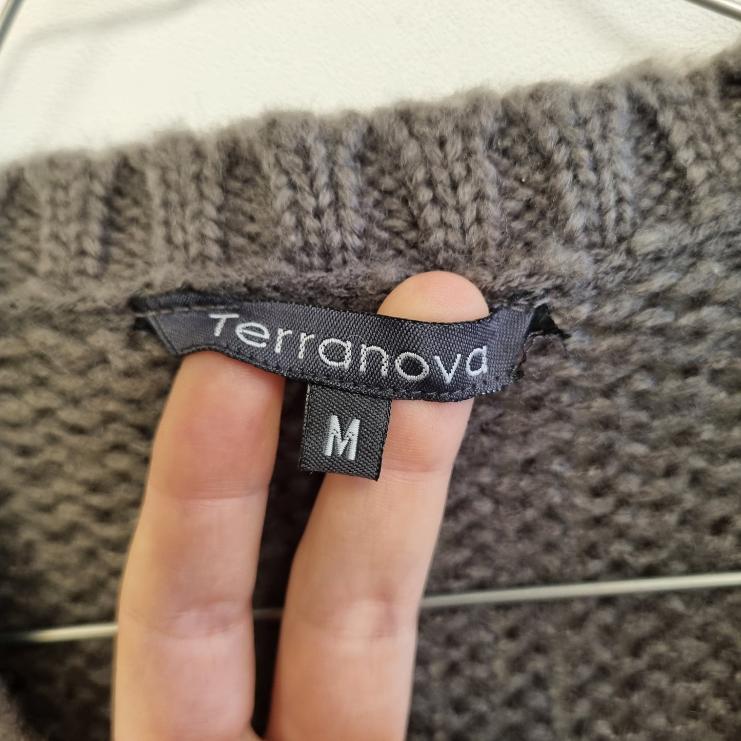 Grå strikket vest - M