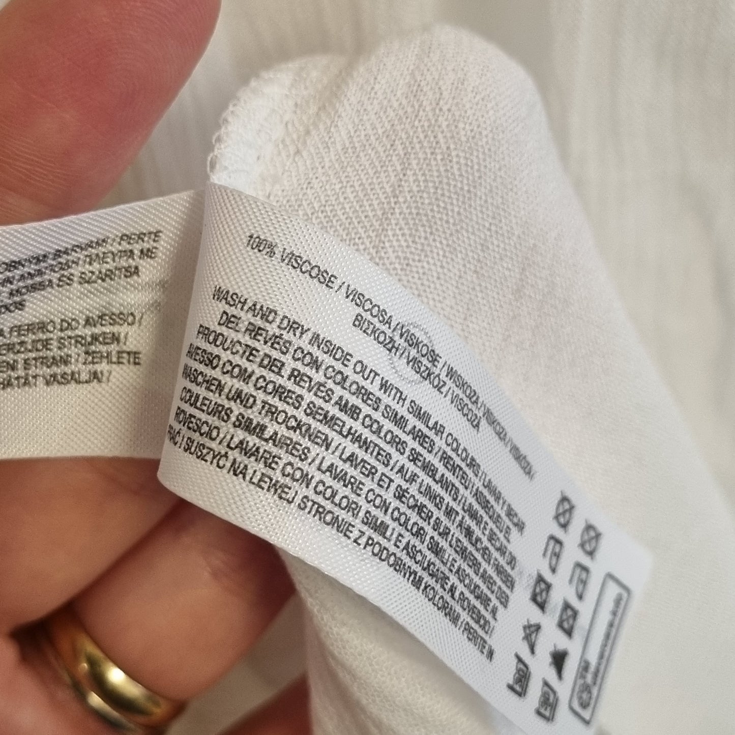NY! Hvit sommerkjole / 100 % viskose - XS