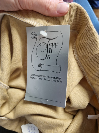 Vintage strikket maxiskjørt i beige – ca. S/M