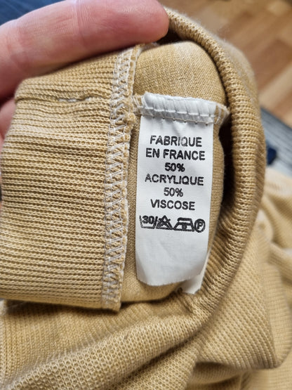 Vintage strikket maxiskjørt i beige – ca. S/M