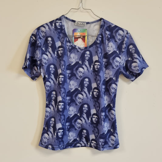 Vintage topp med portrettprint / Arc en Ciel – ca. S/M