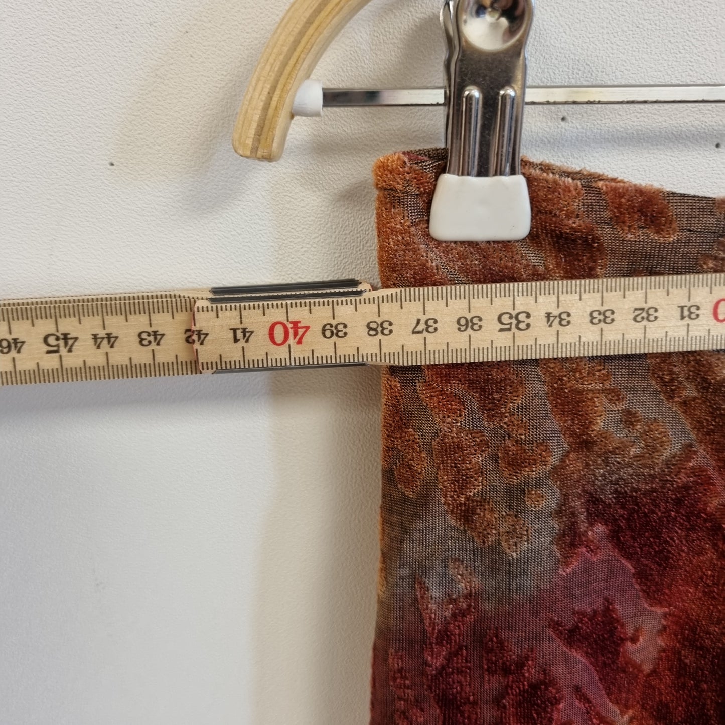 Vintage miniskjørt i brent velur – ca. S/M