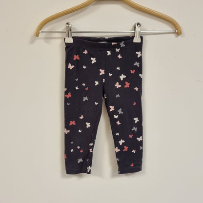 Mørk leggings med sommerfugler – 104