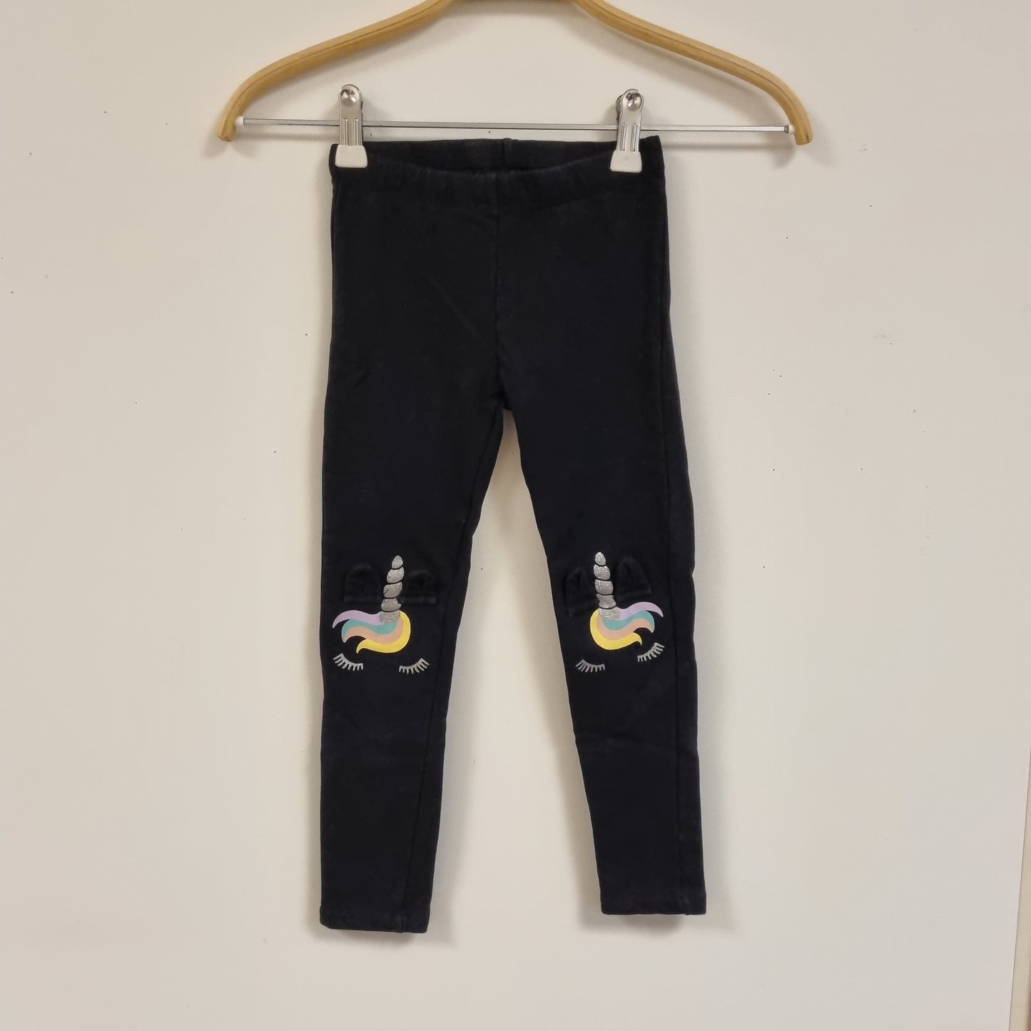 Svart leggings med enhjørninger – 110