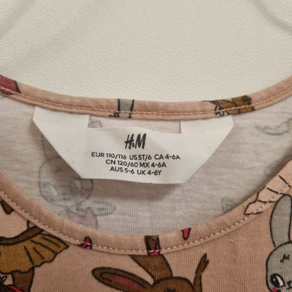 Beige kjole med ballerinakaniner – 110/116
