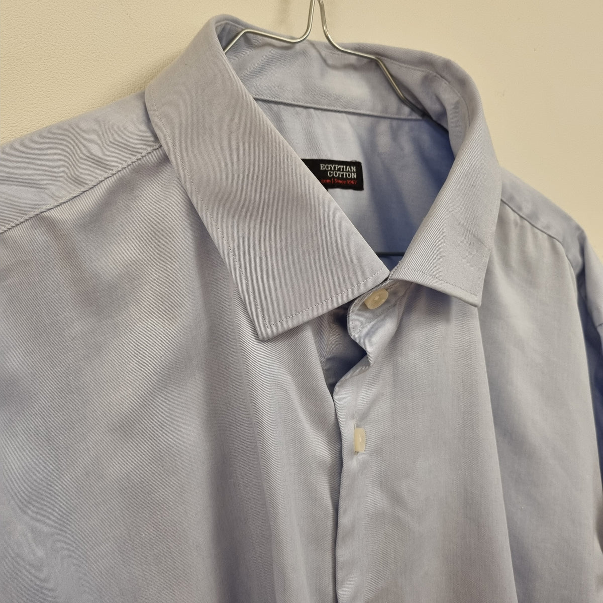 Lyseblå skjorte i 100% egyptisk bomull – 45/46 (2XL)