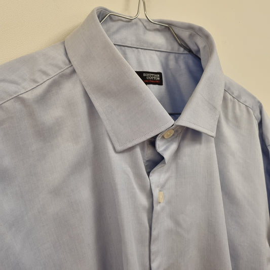Lyseblå skjorte i 100% egyptisk bomull – 45/46 (2XL)