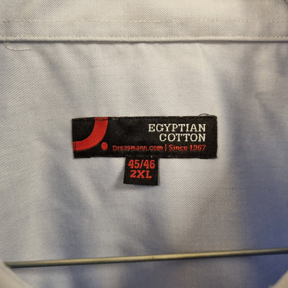Lyseblå skjorte i 100% egyptisk bomull – 45/46 (2XL)
