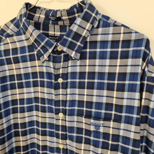 Gant Winter Twill rutete skjorte – 2XL