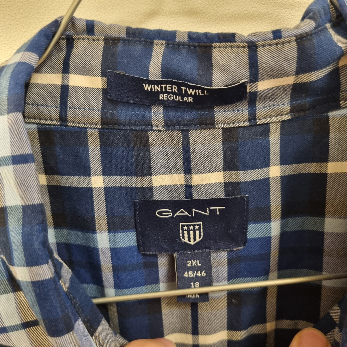 Gant Winter Twill rutete skjorte – 2XL