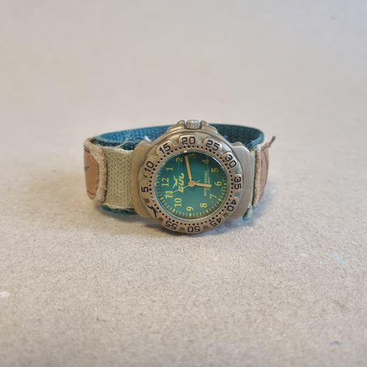 Vintage GUL barneklokke med original reim