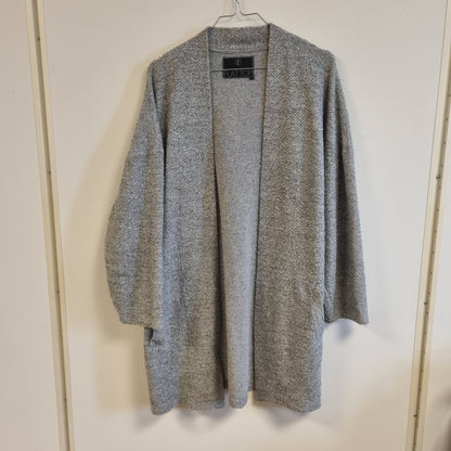 Lang grå oversized cardigan – S