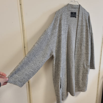 Lang grå oversized cardigan – S